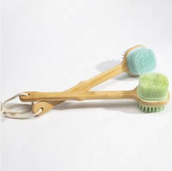 5 Pcs Bamboo Handled Body Brush With Silicone Bristles